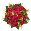 Flower Balls Arrangement Bouquet 10 PCS, 9.5-Inch Wedding Red Roses Centerpieces, Fake Flowers Kissing Balls Decor Artificial Floral Arrangements Flo