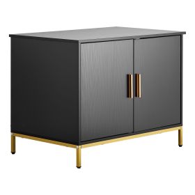 Cat Litter Box Enclosure Furniture, 27.6 in Hidden Litter Box Cabinet with Metal Legs & Handle, Modern Style Cat Washroom House End Table, Fit Most o