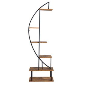 Artisasset 6th Floor Half Moon Ironwood Suitable For Garden Balcony Patio Lawn Home Decoration Plant Stand Flower Pot Stand Iron Flower Stand Bla