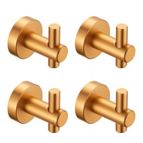 Round Base Wall Hanging Hook with Screws- Brushed Gold Hook; 4 Pack; for Entry Shoe Cabinet; Wardrobe Bathroom Bedroom Furniture Hardware