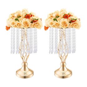 VEVOR 20PCS 43cm/16.9' Tall Crystal Wedding Flower Stand Vase for Party Decor