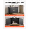 Cat Litter Box Enclosure Furniture, 27.6 in Hidden Litter Box Cabinet with Metal Legs & Handle, Modern Style Cat Washroom House End Table, Fit Most o