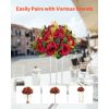 Flower Balls Arrangement Bouquet 10 PCS, 9.5-Inch Wedding Red Roses Centerpieces, Fake Flowers Kissing Balls Decor Artificial Floral Arrangements Flo