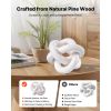 Wood Chain Link Decor, 3 Link, Hand Carved Wooden Knot Decor, Coffee Table Decoration Modern Shelf Accents, Decorative Objects for Home Living Room B