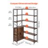 6 Tier Corner Bookshelf, 70" Tall Corner Bookcase with Storage Cabinet, 2 Barn Doors & 10 Storage Shelves, Farmhouse L Shaped Corner Display Shelf fo