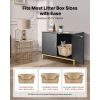 Cat Litter Box Enclosure Furniture, 27.6 in Hidden Litter Box Cabinet with Metal Legs & Handle, Modern Style Cat Washroom House End Table, Fit Most o