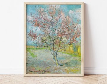 Enchanting Blossoms: Flowering Peach Tree Poster (size: 50x60)